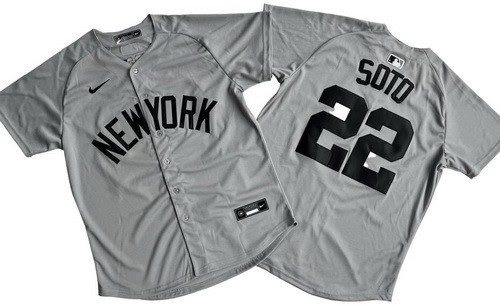 New York Yankees #22 Juan Soto Gray Player Name Limited Jersey