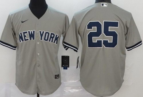 New York Yankees #25 Gleyber Torres Gray 2020 Cool Base Jersey