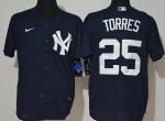 New York Yankees #25 Gleyber Torres Navy Alternate Player Name 2020 Cool Base Jersey