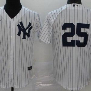 New York Yankees #25 Gleyber Torres White 2020 Cool Base Jersey