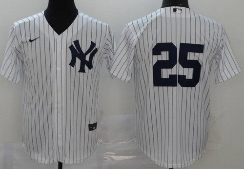 New York Yankees #25 Gleyber Torres White 2020 Cool Base Jersey