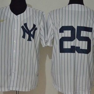 New York Yankees #25 Gleyber Torres White 2020 Cooperstown Collection Jersey