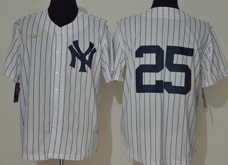 New York Yankees #25 Gleyber Torres White 2020 Cooperstown Collection Jersey