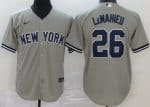 New York Yankees #26 DJ LeMahieu Gray Player Name 2020 Cool Base Jersey