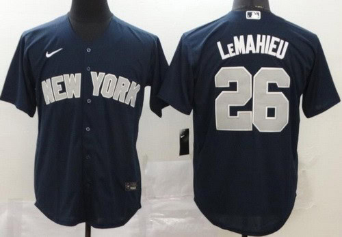 New York Yankees #26 DJ LeMahieu Navy Player Name 2020 Cool Base Jersey