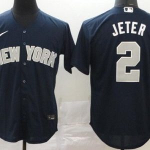 New York Yankees #2 Derek Jeter Navy Player Name 2020 Cool Base Jersey