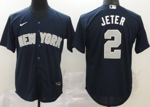 New York Yankees #2 Derek Jeter Navy Player Name 2020 Cool Base Jersey