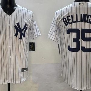 New York Yankees #35 Cody Bellinger White Player Name Cool Base Jersey