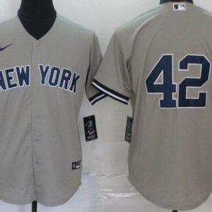 New York Yankees #42 Mariano Rivera Gray 2020 Cool Base Jersey