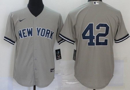 New York Yankees #42 Mariano Rivera Gray 2020 Cool Base Jersey