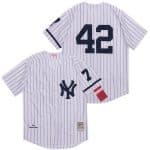 New York Yankees #42 Mariano Rivera White 1995 Throwback Jersey