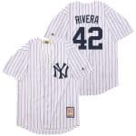 New York Yankees #42 Mariano Rivera White Cooperstown Throwback Cool Base Jersey