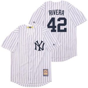 New York Yankees #42 Mariano Rivera White Cooperstown Throwback Cool Base Jersey