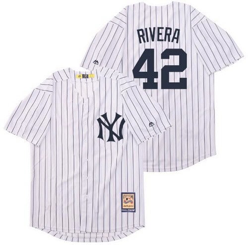New York Yankees #42 Mariano Rivera White Cooperstown Throwback Cool Base Jersey