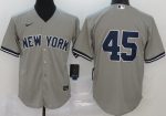 New York Yankees #45 Gerrit Cole Gray 2020 Cool Base Jersey