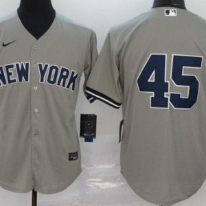 New York Yankees #45 Gerrit Cole Gray 2020 Cool Base Jersey