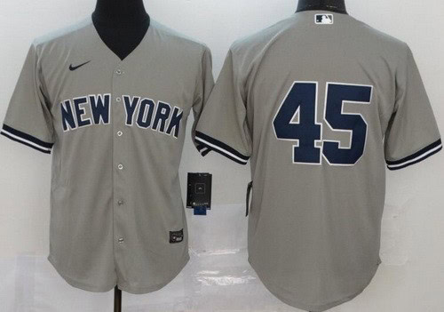 New York Yankees #45 Gerrit Cole Gray 2020 Cool Base Jersey