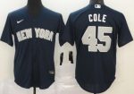 New York Yankees #45 Gerrit Cole Navy Player Name 2020 Cool Base Jersey
