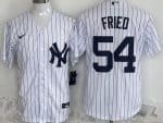 New York Yankees #54 Max Fried White Player Name Cool Base Jersey