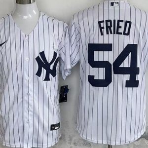 New York Yankees #54 Max Fried White Player Name Cool Base Jersey