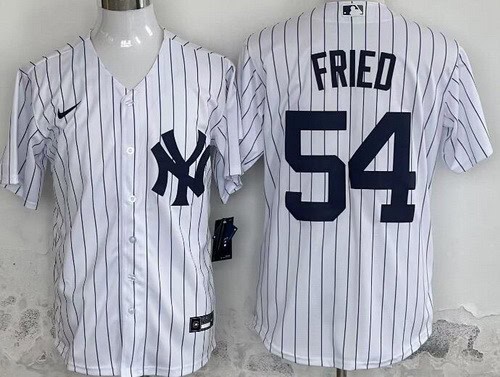 New York Yankees #54 Max Fried White Player Name Cool Base Jersey