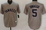 New York Yankees #5 Joe DiMaggio Gray Player Name Cooperstown Collection Jersey