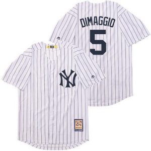 New York Yankees #5 Joe DiMaggio White Cooperstown Throwback Cool Base Jersey