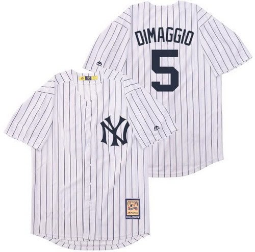 New York Yankees #5 Joe DiMaggio White Cooperstown Throwback Cool Base Jersey