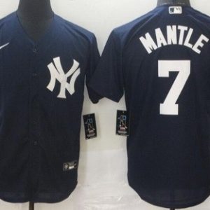 New York Yankees #7 Mickey Mantle Navy Player Name Cool Base Jersey