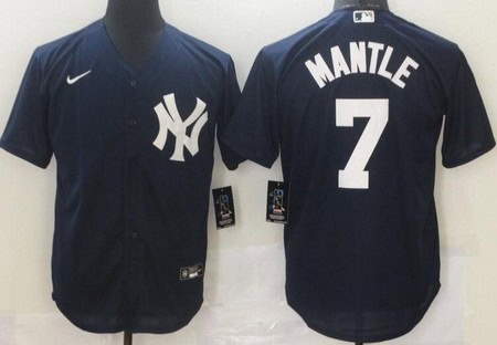 New York Yankees #7 Mickey Mantle Navy Player Name Cool Base Jersey