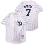 New York Yankees #7 Mickey Mantle White Cooperstown Throwback Cool Base Jersey
