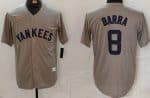 New York Yankees #8 Yogi Berra Gray Gray Player Name Cooperstown Collection Jersey