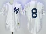 New York Yankees #8 Yogi Berra White 1951 Throwback Jersey
