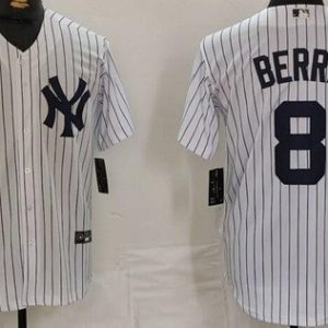 New York Yankees #8 Yogi Berra White Player Name Cool Base Jersey
