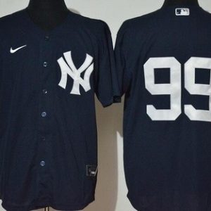 New York Yankees #99 Aaron Judge Navy Alternate 2020 Cool Base Jersey