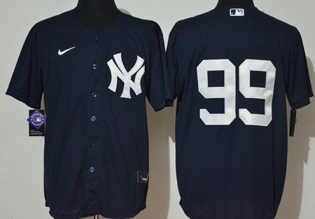 New York Yankees #99 Aaron Judge Navy Alternate 2020 Cool Base Jersey