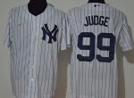 New York Yankees #99 Aaron Judge White Player Name 2020 Cooperstown Collection Jersey
