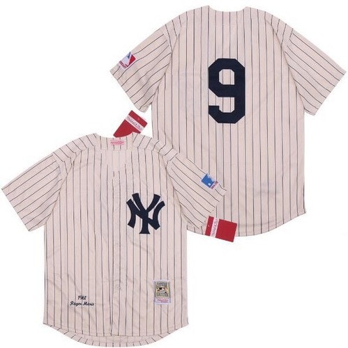 New York Yankees #9 Roger Maris Cream 1961 Throwback Jersey