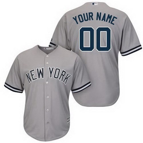 New York Yankees Customized Gray Cool Base Jersey