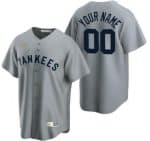 New York Yankees Customized Gray Cooperstown Collection Cool Base Jersey
