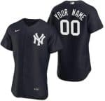 New York Yankees Customized Navy Alternate Authentic Jersey