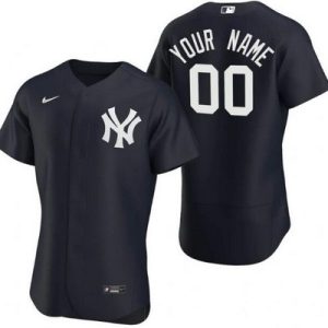 New York Yankees Customized Navy Alternate Authentic Jersey