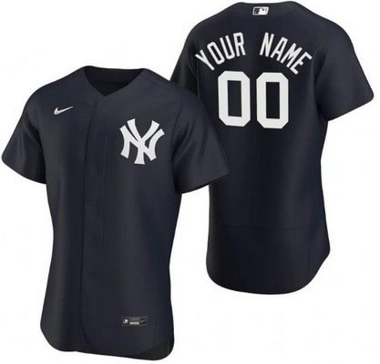 New York Yankees Customized Navy Alternate Authentic Jersey