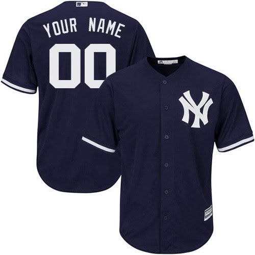 New York Yankees Customized Navy Blue Cool Base Jersey