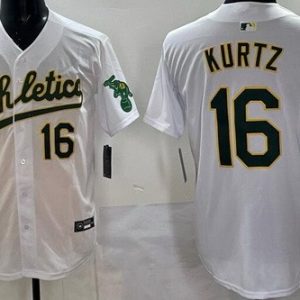 Oakland Athletics #16 Nick Kurtz White Limited Jersey