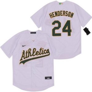 Oakland Athletics #24 Rickey Henderson White 2020 Cool Base Jersey