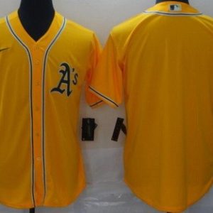 Oakland Athletics Blank Yellow Cool Base Jersey