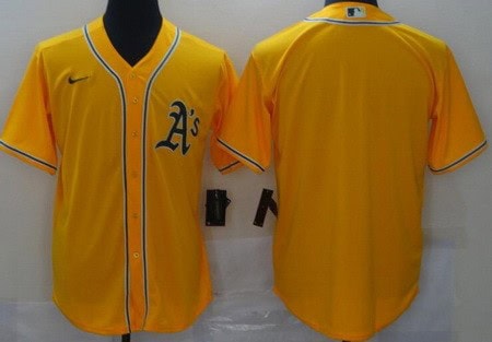 Oakland Athletics Blank Yellow Cool Base Jersey
