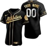 Oakland Athletics Customized Black Gold Authentic Jersey