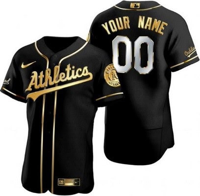 Oakland Athletics Customized Black Gold Authentic Jersey